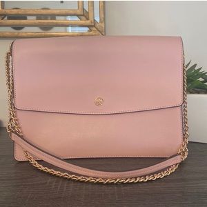 New Tori Burch shoulder bag, nude color/light pink